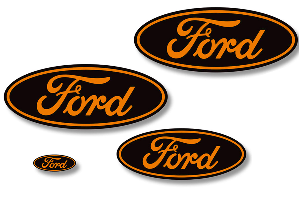 Ford F-150 Colored Oval Emblem Overlay Decals (2009-2014) .