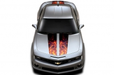 Chevy Camaro Hood & Trunk Race Stripes Graphics Decals 2010-2015 